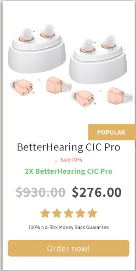 Hearing CIC Pro package price